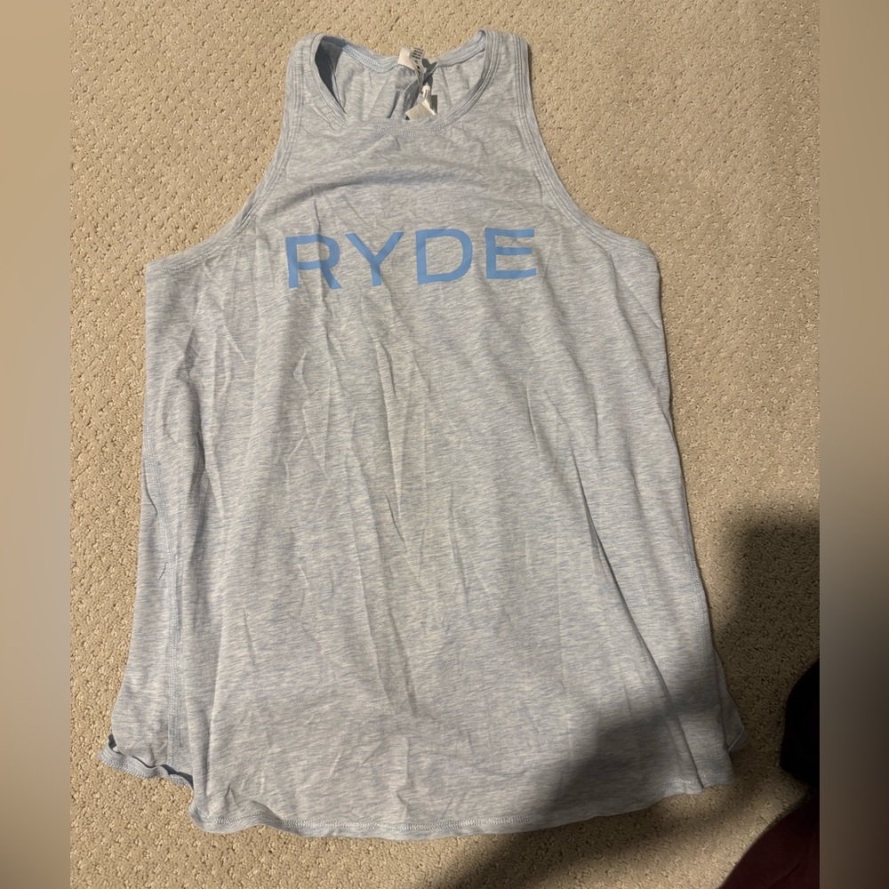 lululemon athletica Light Blue Tank with Blue ‘RYDE’ Logo